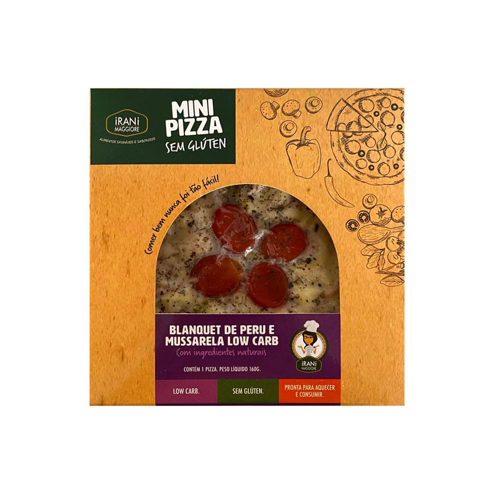 Pizza de Blanquet de Peru e Mussarela Low Carb Sem Glúten 160g Irani Maggiore