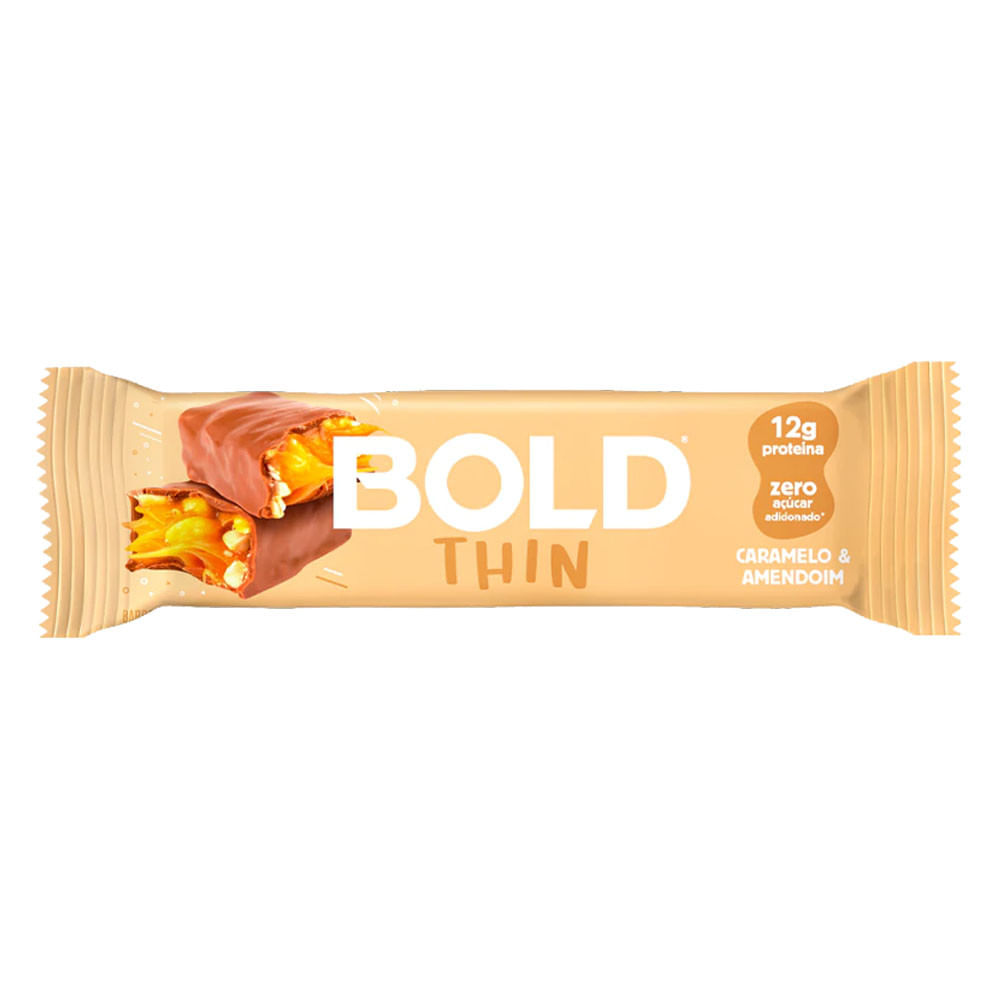 Barrinha Bold Thin Caramelo e Amendoim Bold Nutrition