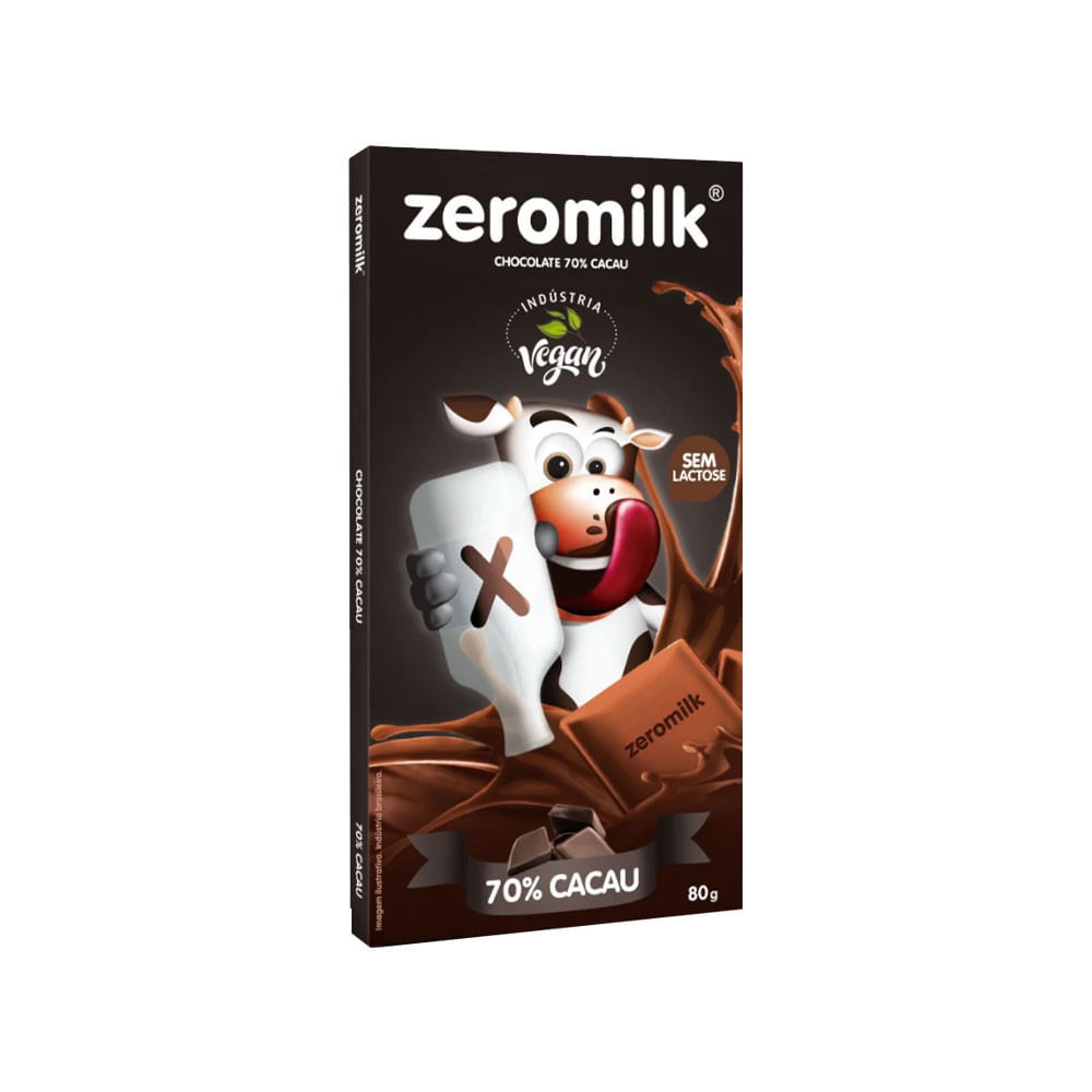Chocolate Zeromilk 70% Cacau 80g Genevy