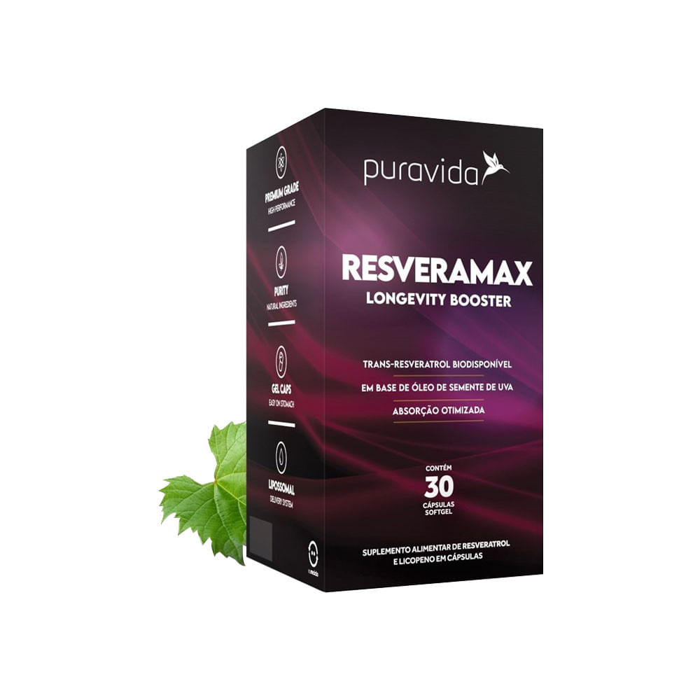 Resveramax Longevity Booster 30 Cápsulas Puravida