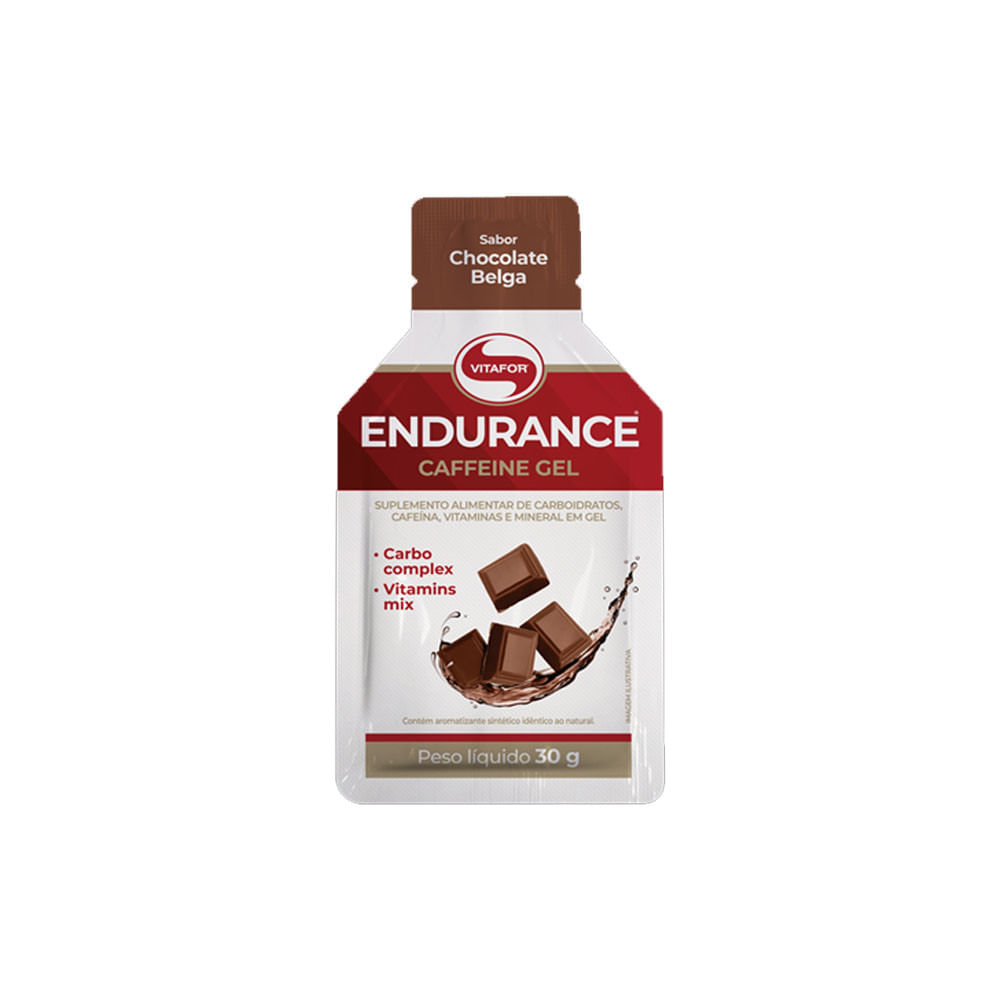 Endurance Caffeine Gel Sachê Sabor Chocolate Belga 30g Vitafor