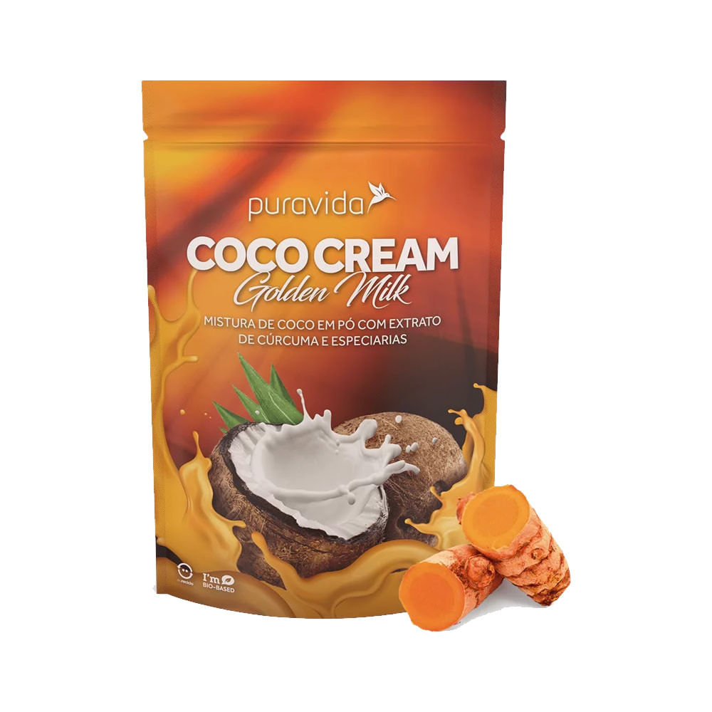 Coco Cream Leite de Coco em Pó Golden Milk 250g PuraVida
