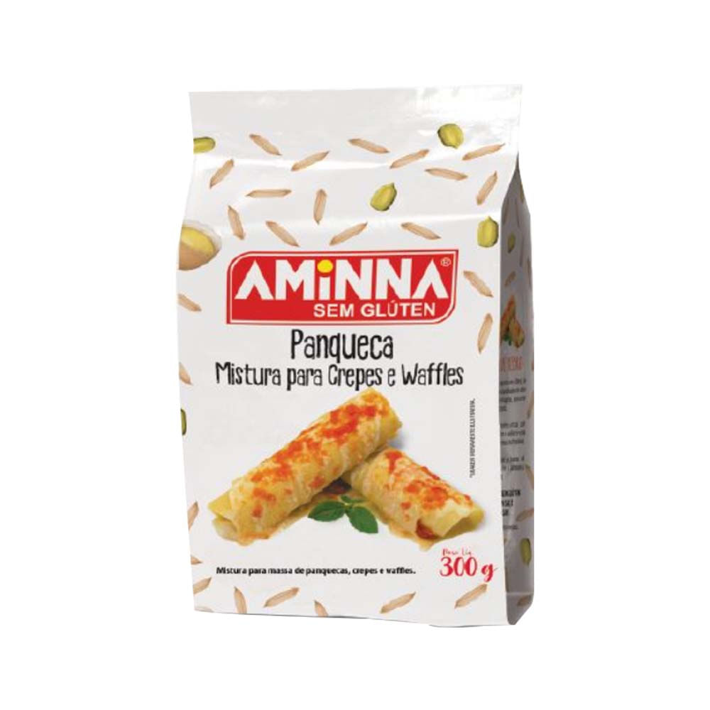 Mistura para Crepes e Waffles Sem Glúten 300g Aminna