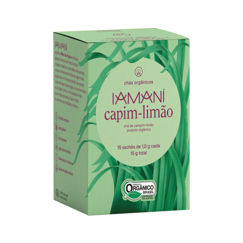 Chá Orgânico Capim-limão 15 Sachês Iamaní