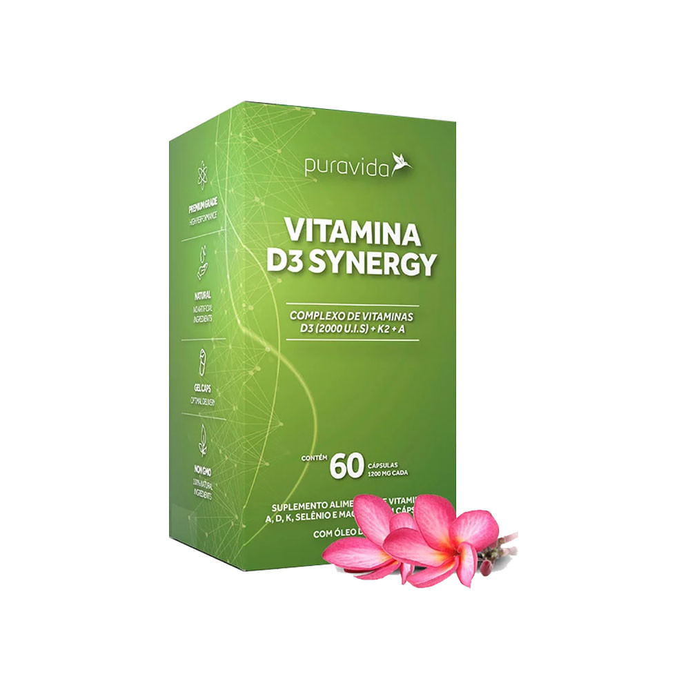 Vitamina D3 Synergy 60 Cápsulas PuraVida