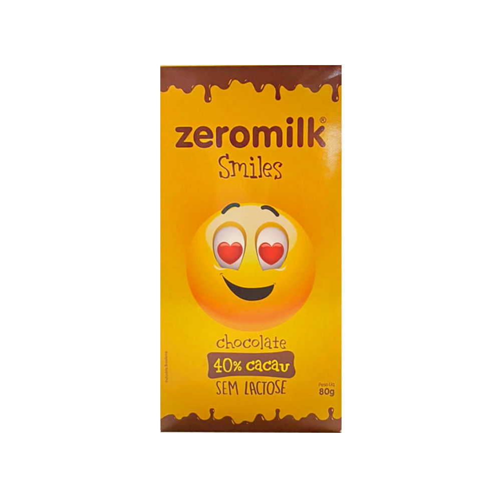 Chocolate Zeromilk Smiles 40% Cacau 80g Genevy