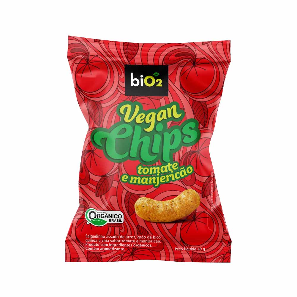 Salgadinho Vegan Chips Tomate e Manjericão 40g Bio2