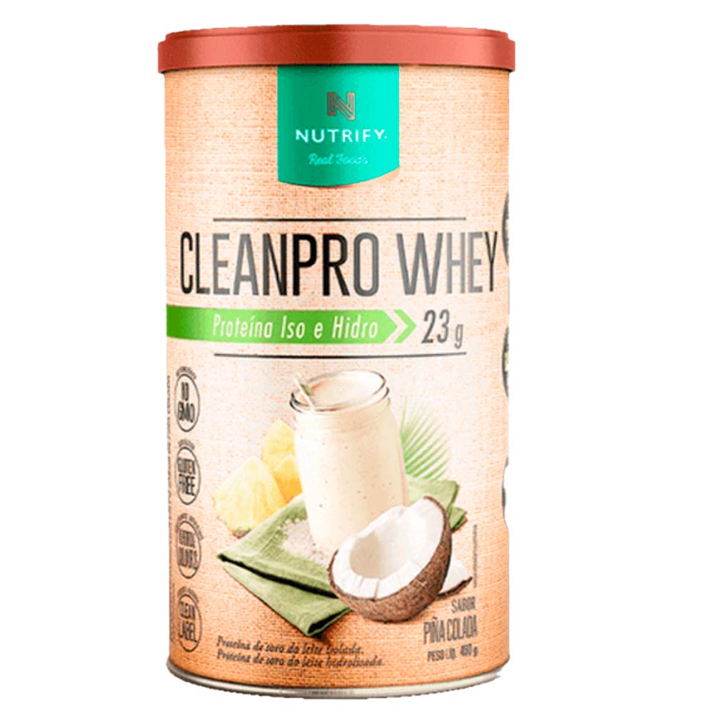 Cleanpro Whey Protein Isolado e Hidrolisado Sabor Pina Colada 450g Nutrify