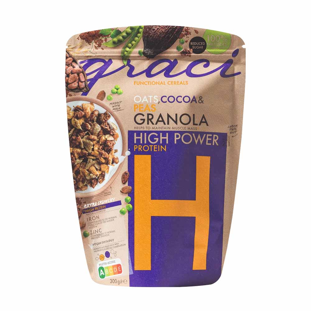 Granola Aveia Cacau e Ervilhas High Power Protein 300g Graci Functional Cereals