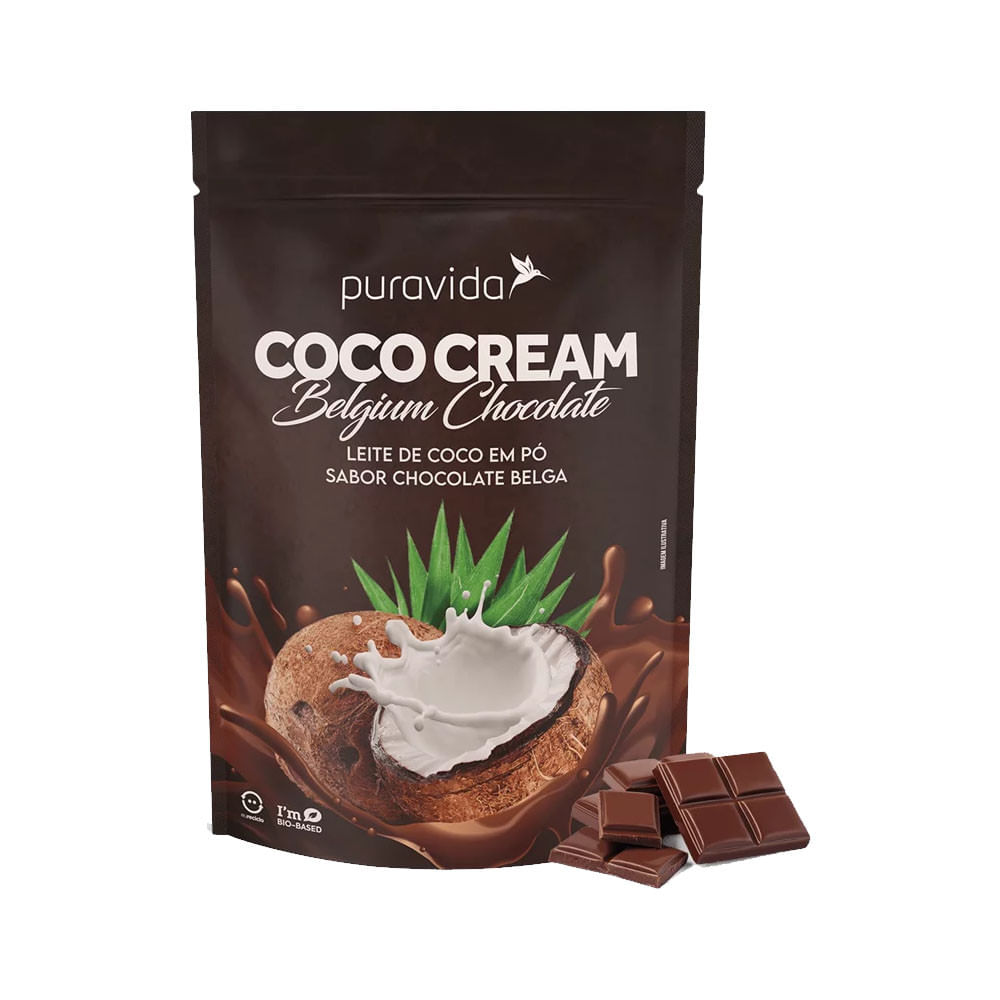 Coco Cream Leite de Coco em Pó com Chocolate Belga 250g PuraVida