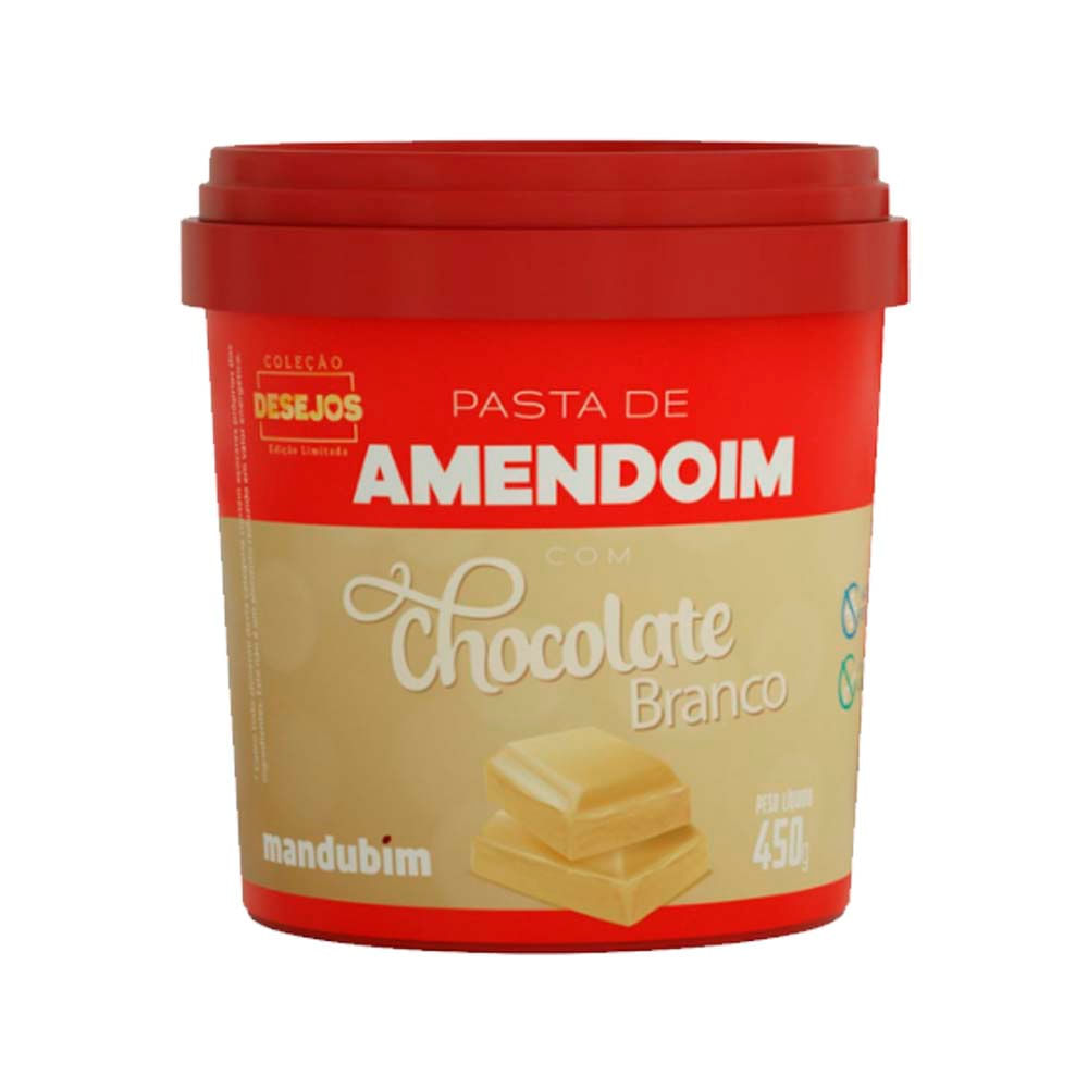 Pasta de Amendoim Chocolate Branco 450g Mandubim