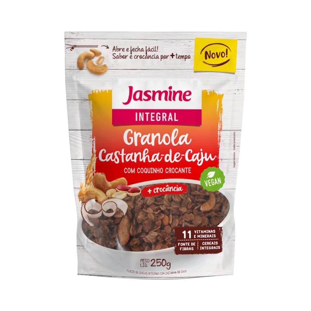 Granola Integral Castanha De Caju Com Coquinho Crocante 250g Jasmine