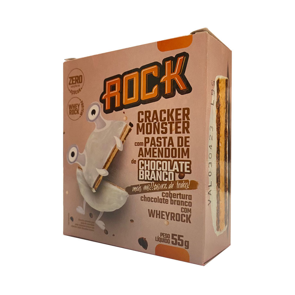 Cracker Monster com Pasta de Amendoim de Chocolate Branco 55g Rock