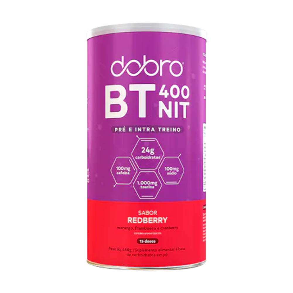 Pré e Intra Treino BT 400 Nitrato com Cafeína e Taurina Redberry 450g Dobro