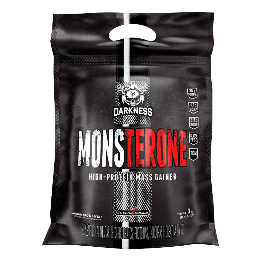 Hipercalórico Monsterone Darkness Morango 3Kg Integralmedica