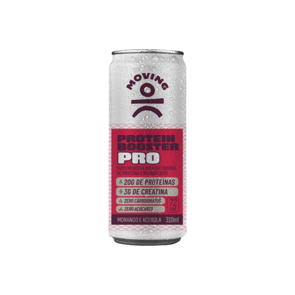 Bebida Proteica com Creatina Protein Booster PRO Morango e Acerola 310ml Moving