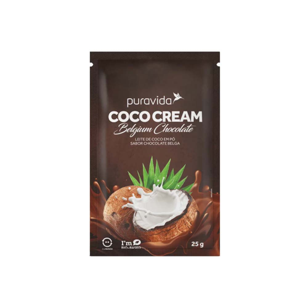 Coco Cream Com Chocolate Belga Sachê 25g PuraVida