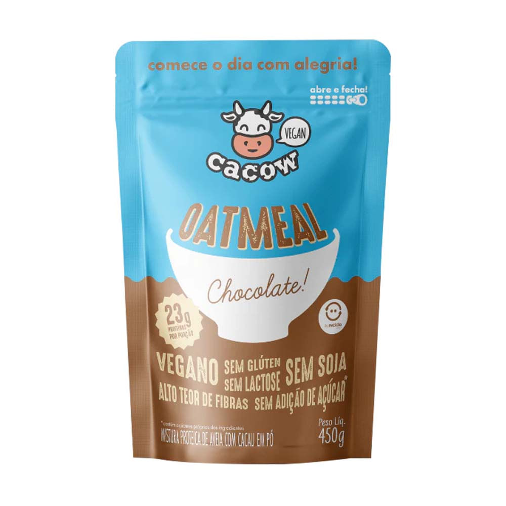 Oatmeal Vegan Mix de Aveia + Proteínas Chocolate 450g Cacow