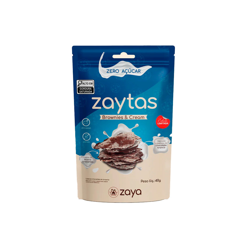 Lascas Crocantes Zaytas Brownies e Cream 40g Zaya