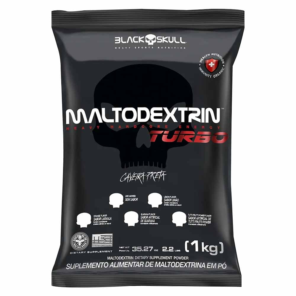 Maltodextrina Turbo Guaraná 1Kg  Black Skull