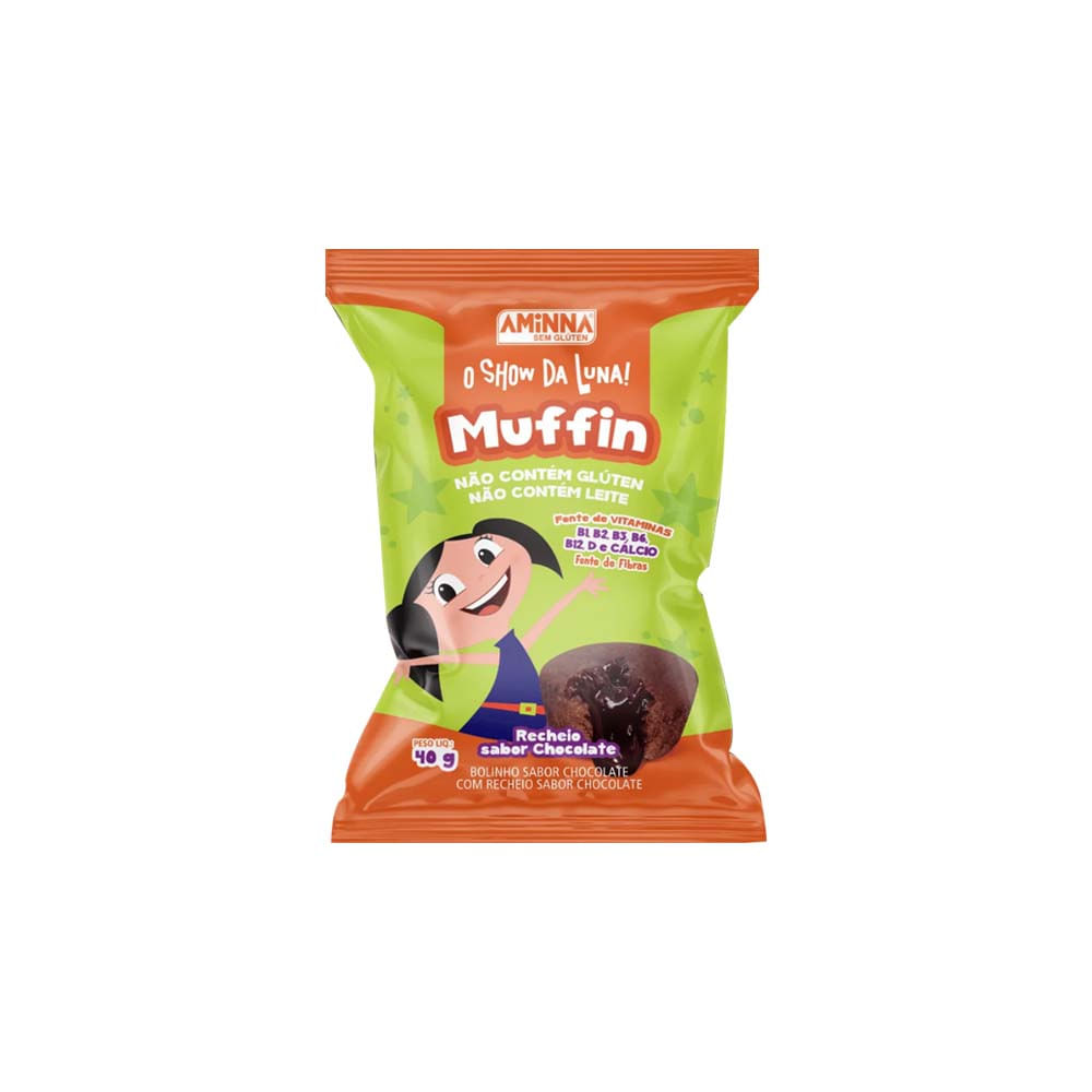 Aminna - Muffin de Chocolate com Recheio de Chocolate 40g